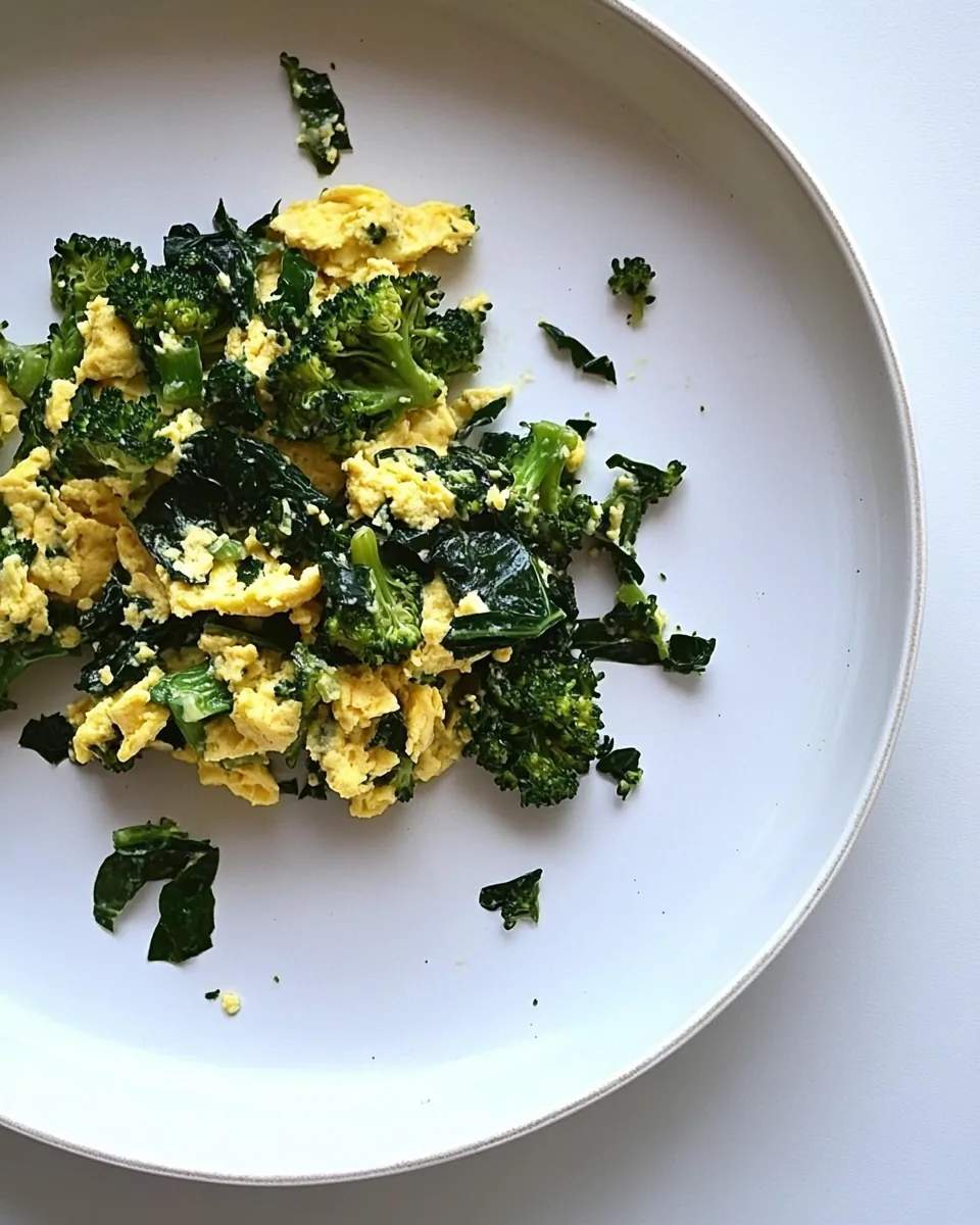 Healthy Scrambled Eggs with Broccoli and Spinach