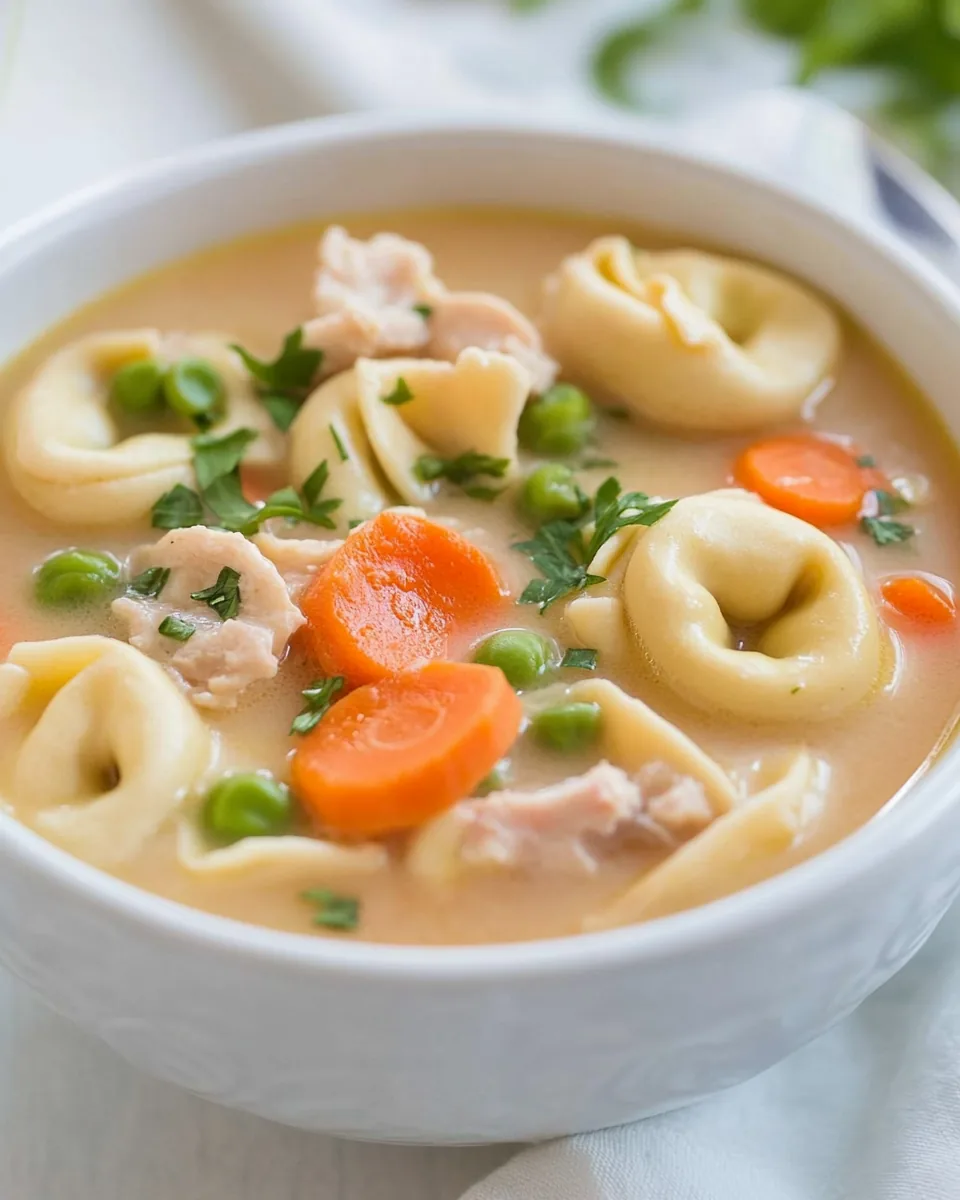 Healthy Slow Cooker Creamy Tortellini Soup
