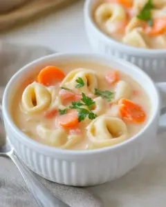 Healthy Slow Cooker Creamy Tortellini Soup