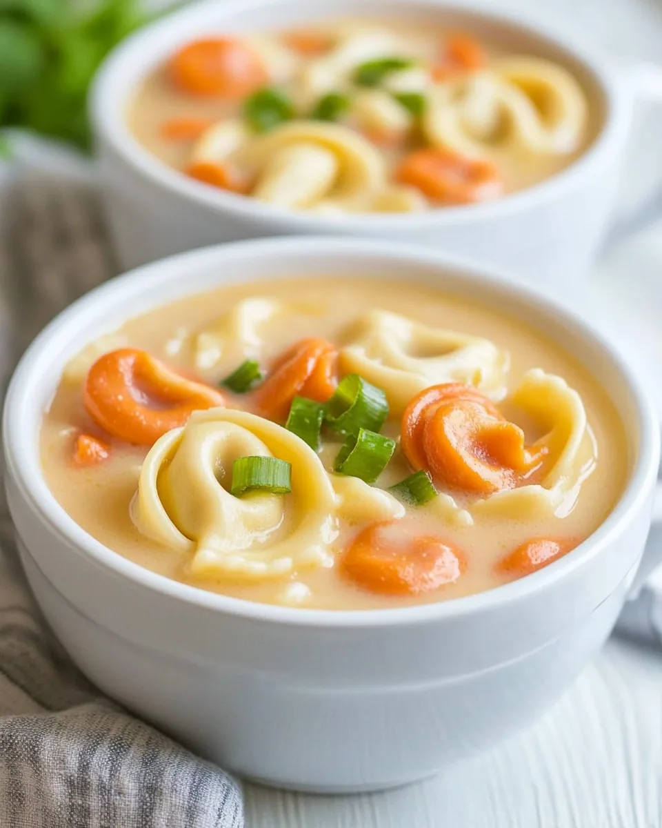 Healthy Slow Cooker Creamy Tortellini Soup