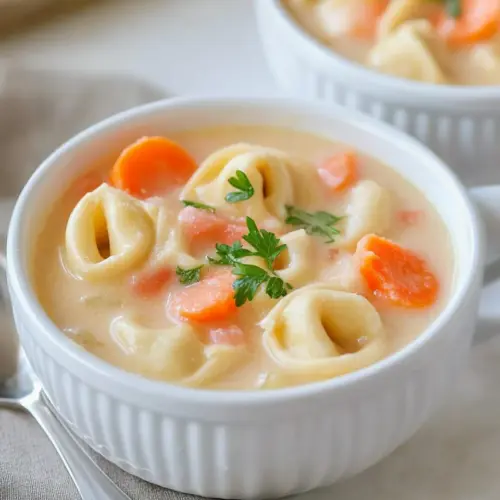 Healthy Slow Cooker Creamy Tortellini Soup