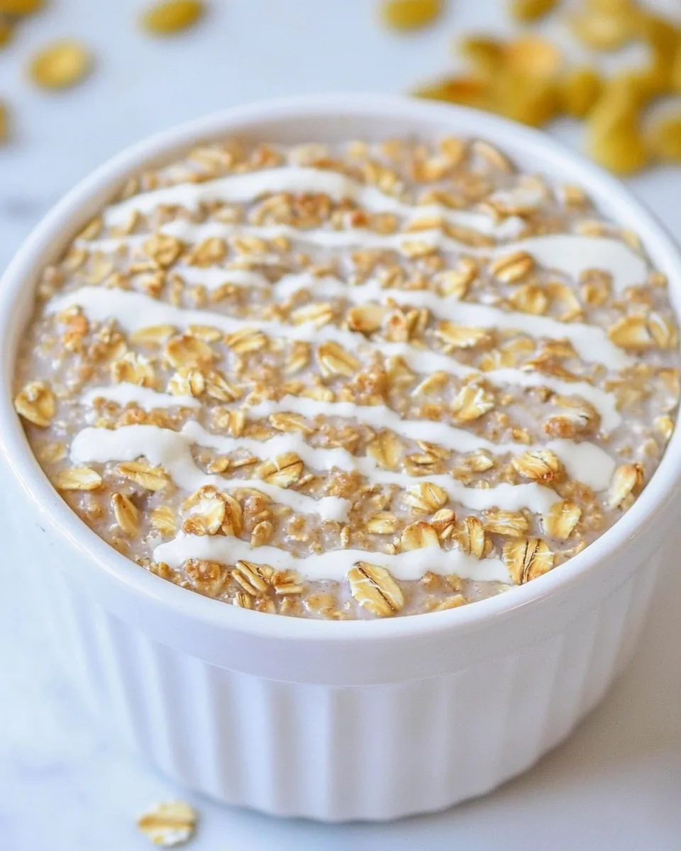 Healthy Vanilla Overnight Baked Oatmeal