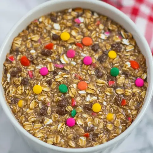 Healthy Vanilla Overnight Baked Oatmeal