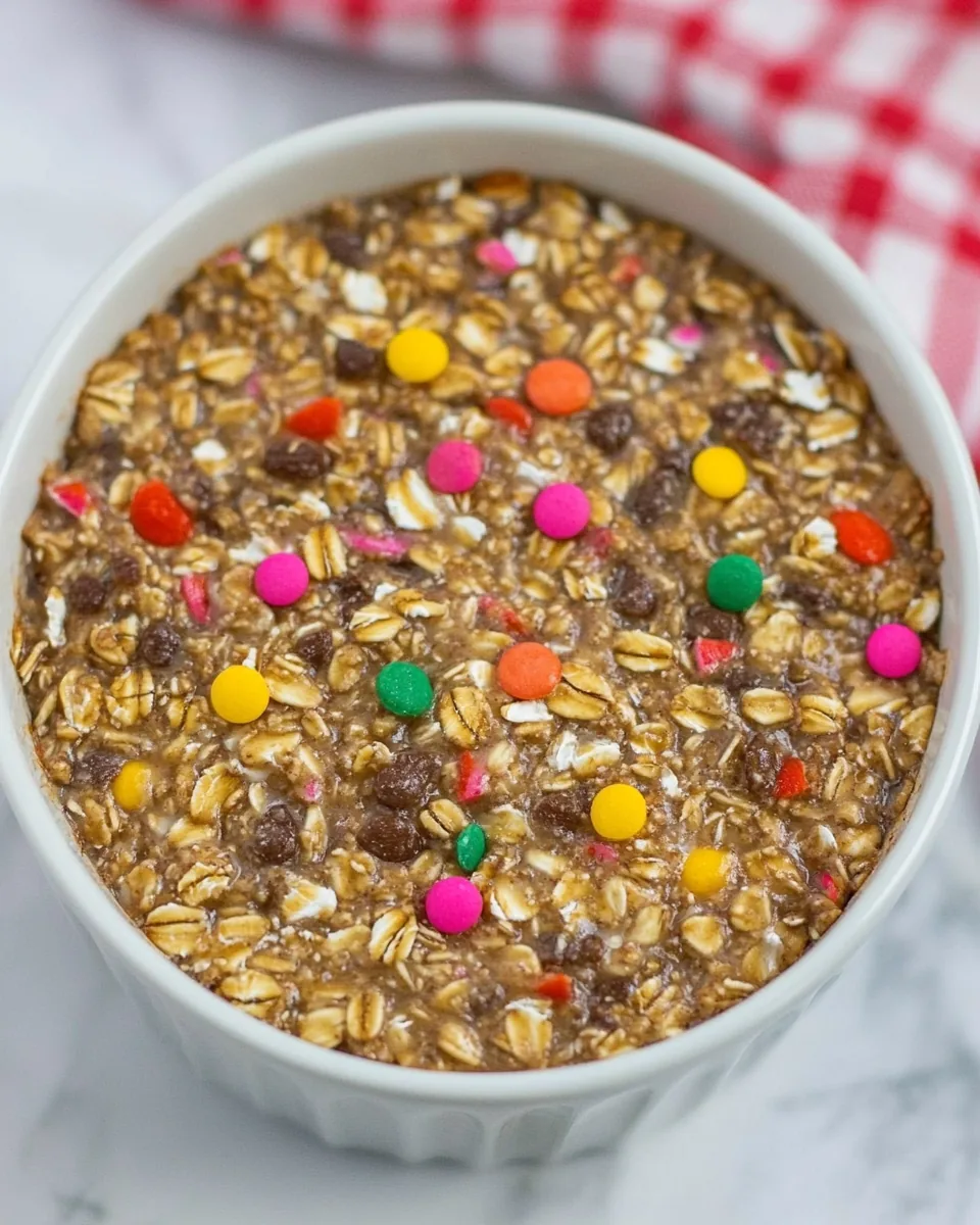Healthy Vanilla Overnight Baked Oatmeal