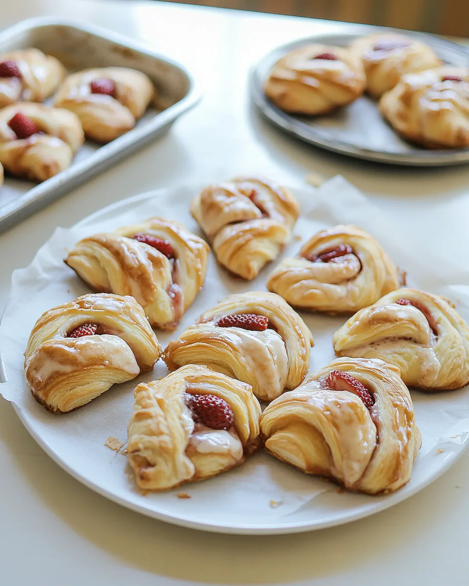 Hibiscus Strawberry Cheese Danishes