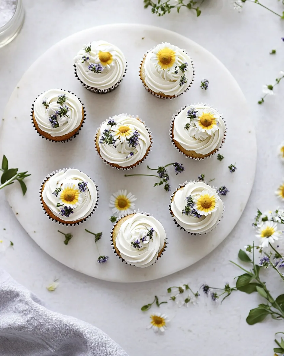 Honey Cupcakes with Chamomile Frosting