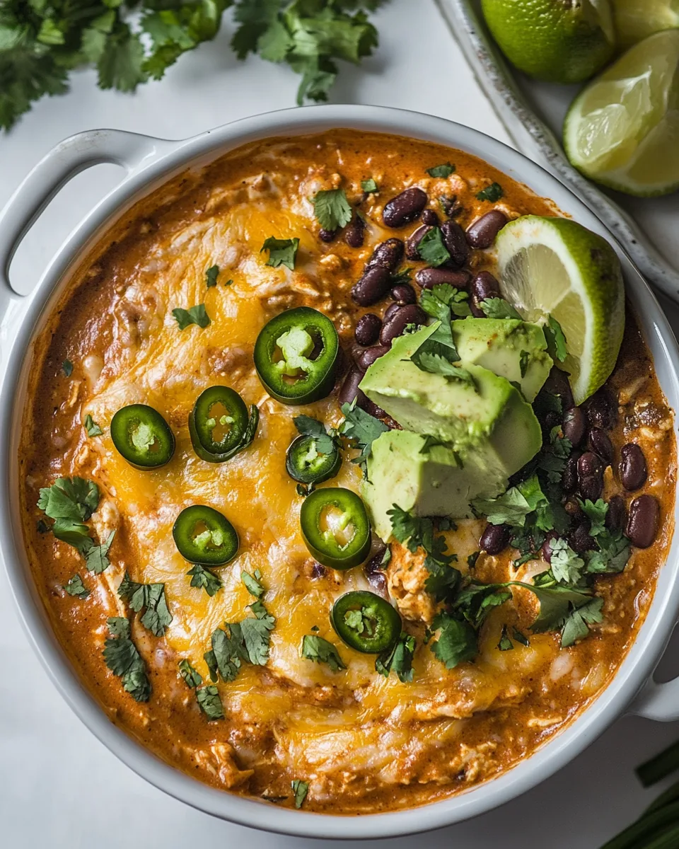 Hot Chicken Enchilada Bean Dip