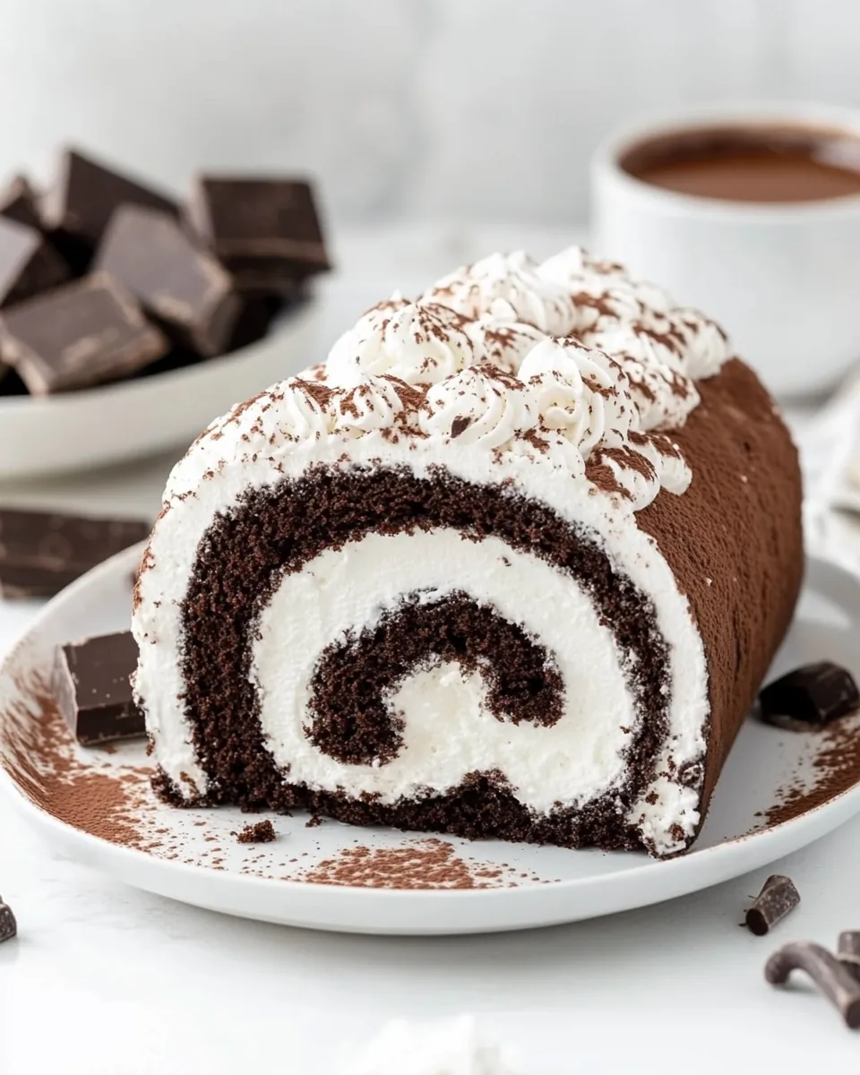 Hot Chocolate Roll Cake