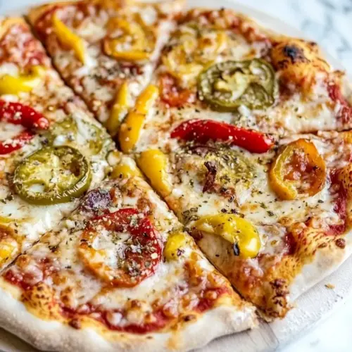 Hot and Sweet Triple Pepper Pizza