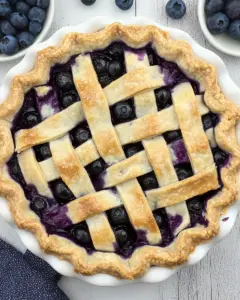 Lattice Topped Blueberry Pie