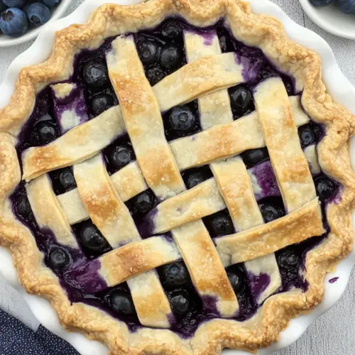 Lattice Topped Blueberry Pie