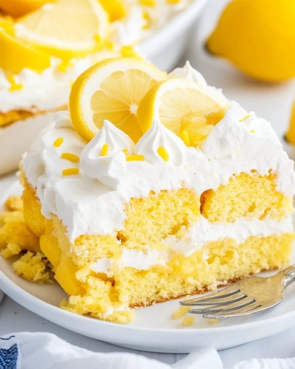 Lemon Pudding Poke Cake