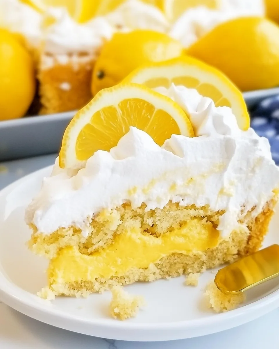 Lemon Pudding Poke Cake