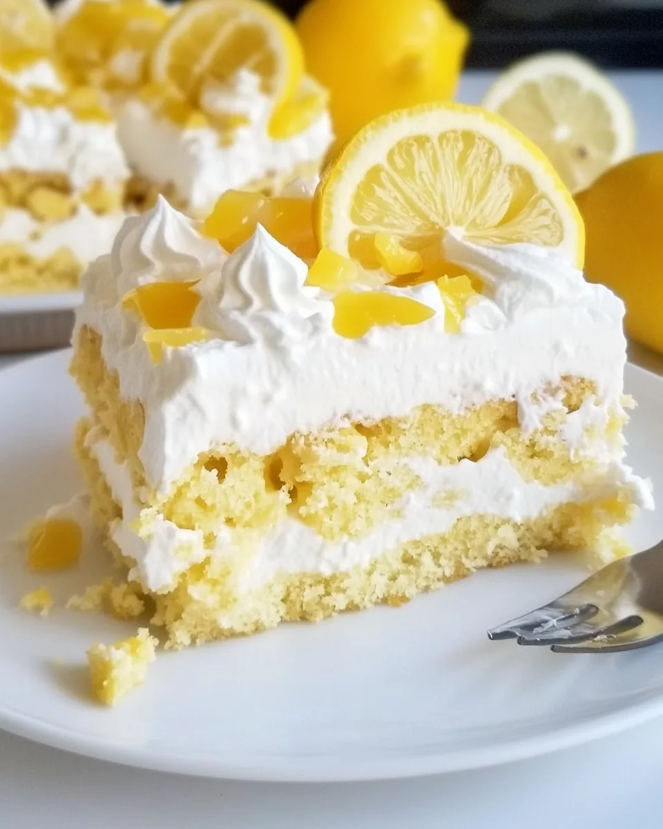 Lemon Pudding Poke Cake