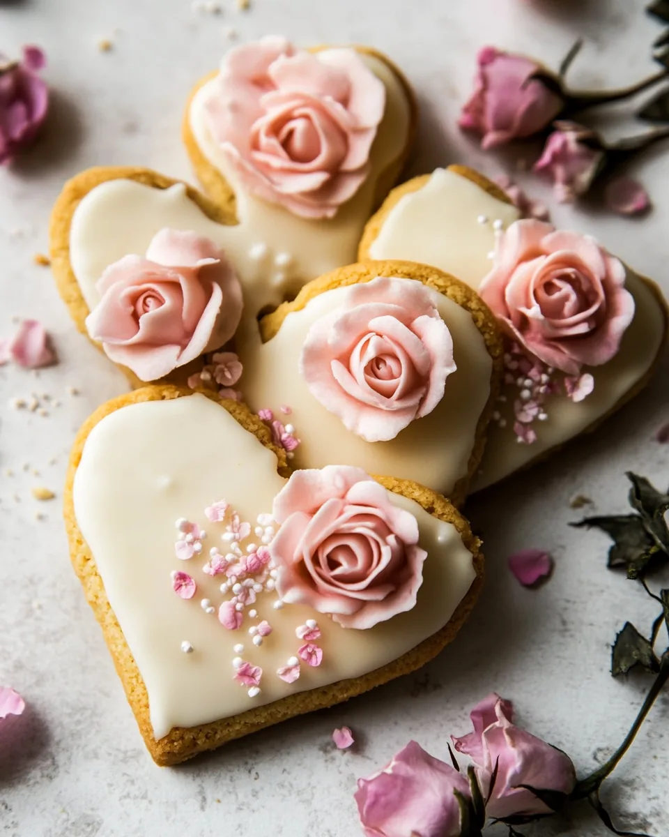 Lemon Rose Shortbread Cookies