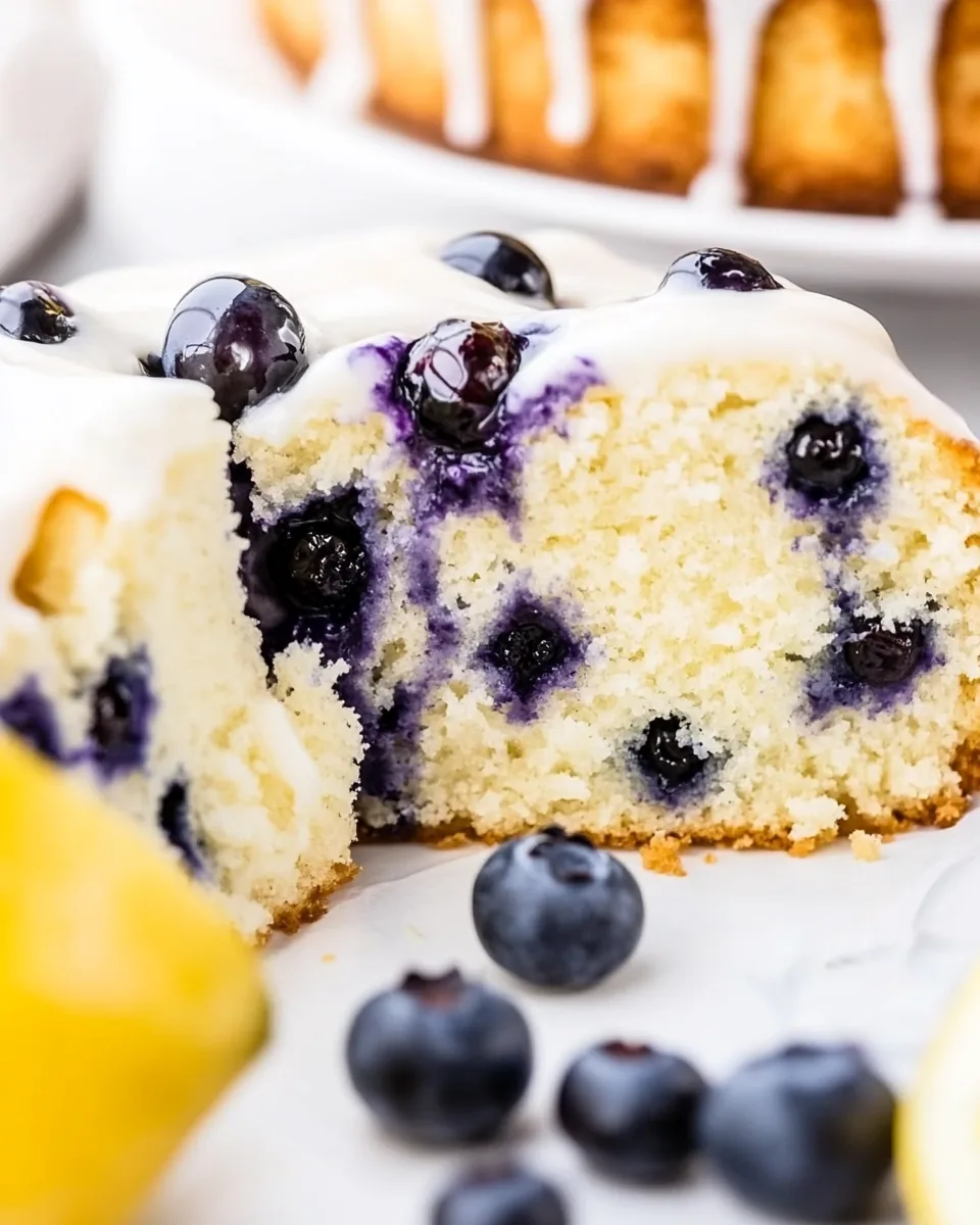 Lightened Up Blueberry Lemon Pound Cake