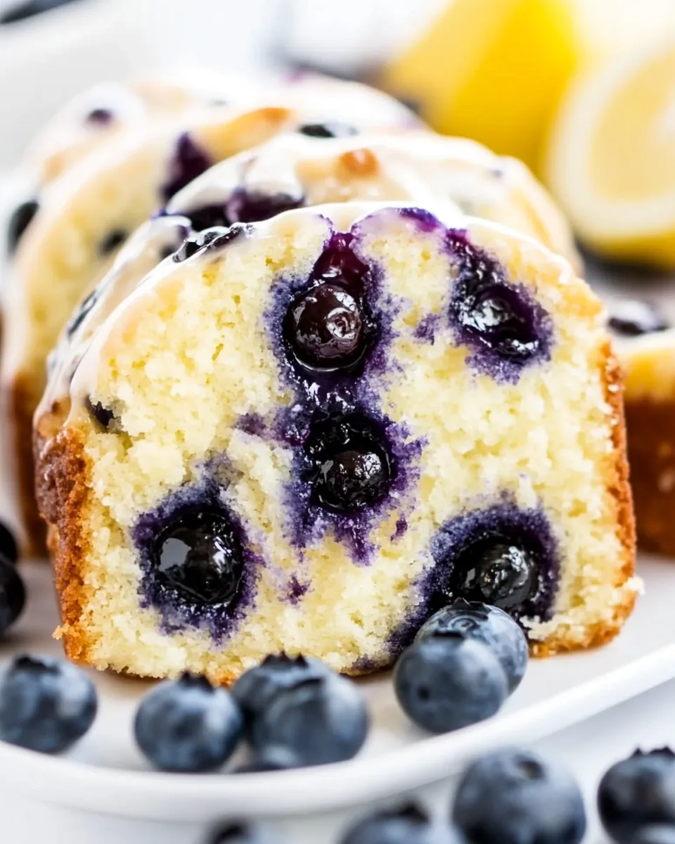 Lightened Up Blueberry Lemon Pound Cake