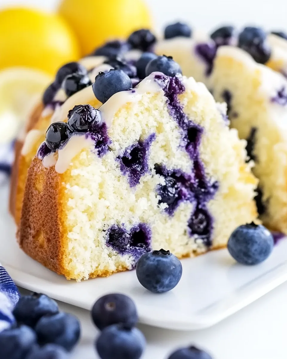 Lightened Up Blueberry Lemon Pound Cake