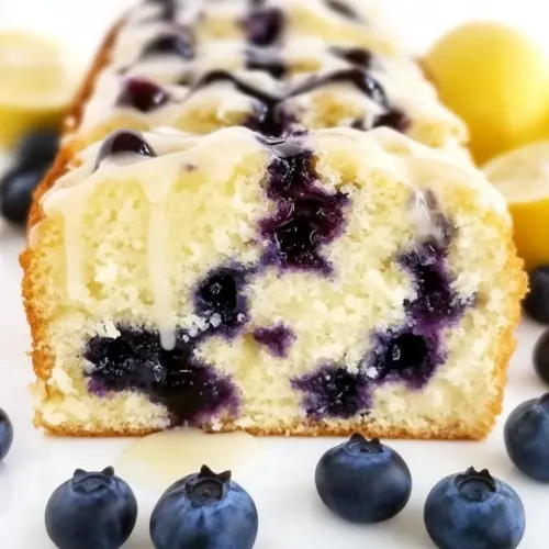 Lightened Up Blueberry Lemon Pound Cake