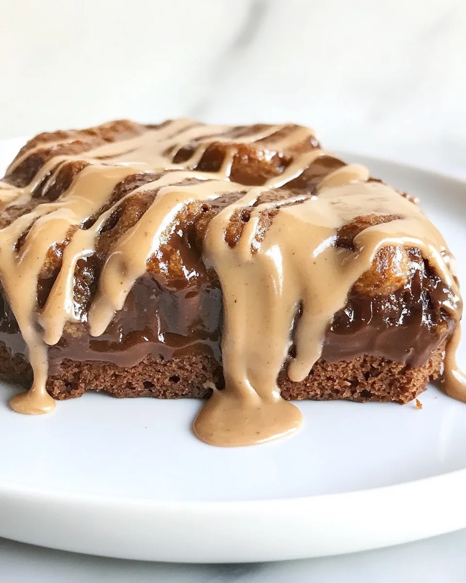 Lightened Up Chocolate Peanut Butter Upside Down Banana Cake