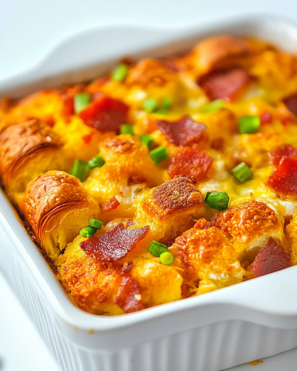 Little Smokie Croissant Breakfast Casserole