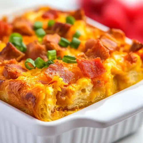 Little Smokie Croissant Breakfast Casserole