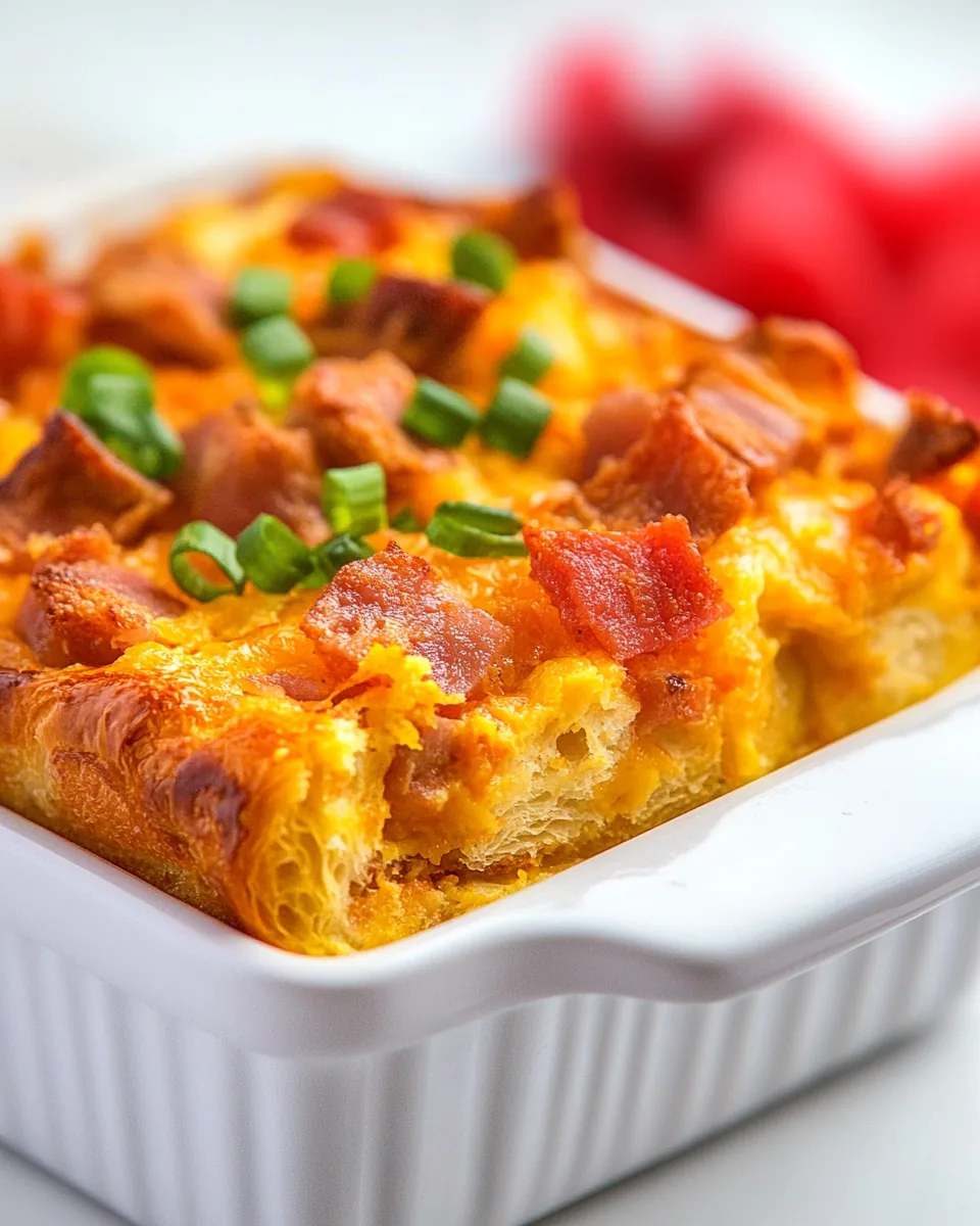 Little Smokie Croissant Breakfast Casserole