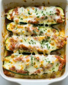 Low Carb Zucchini Pizza Boats