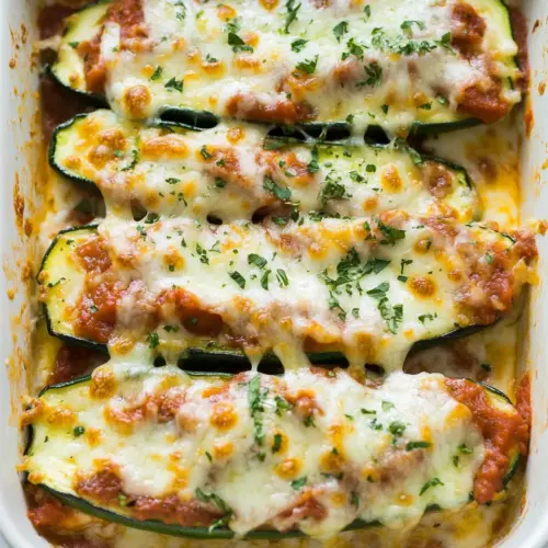 Low Carb Zucchini Pizza Boats