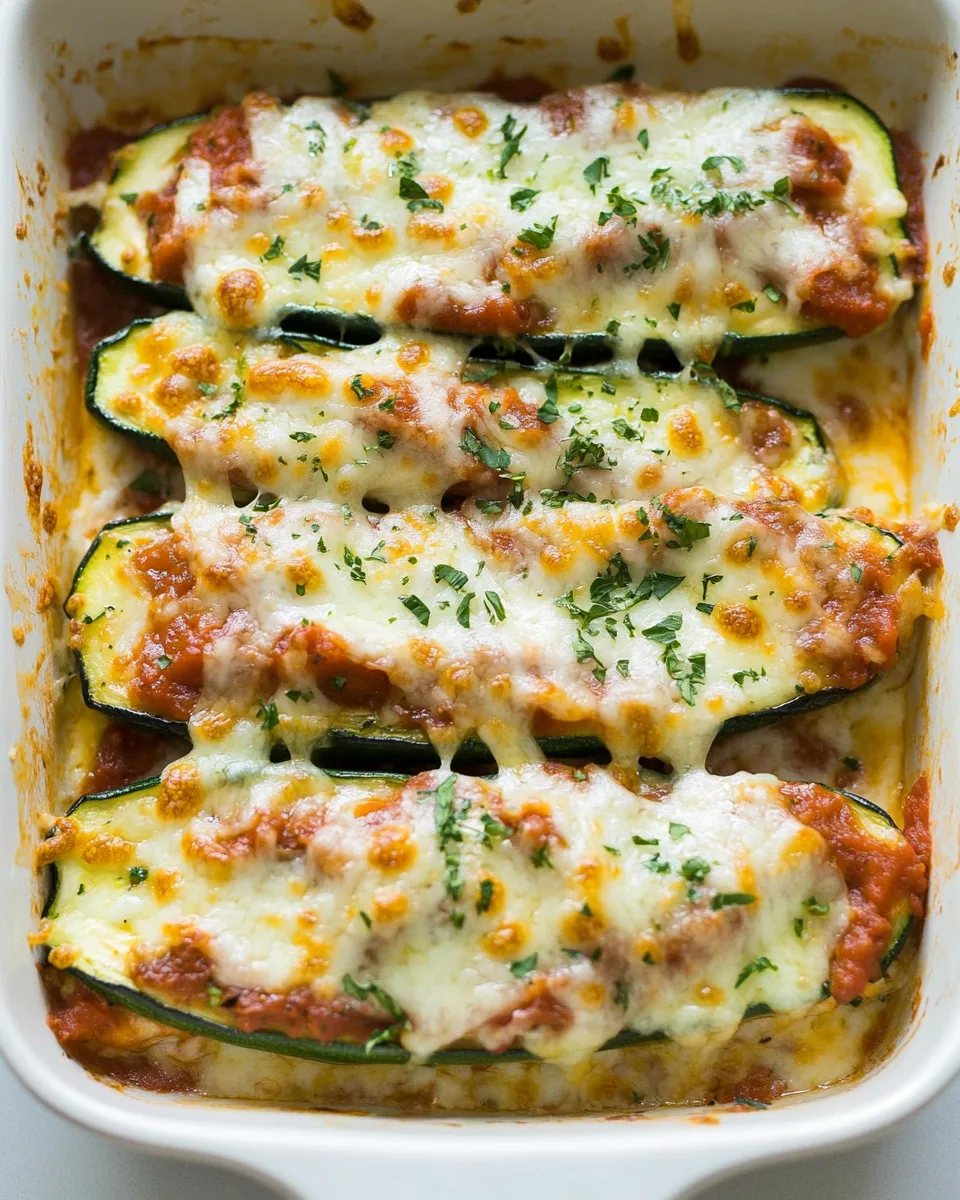 Low Carb Zucchini Pizza Boats