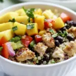 Mango Black Bean Chicken Quinoa Bowls