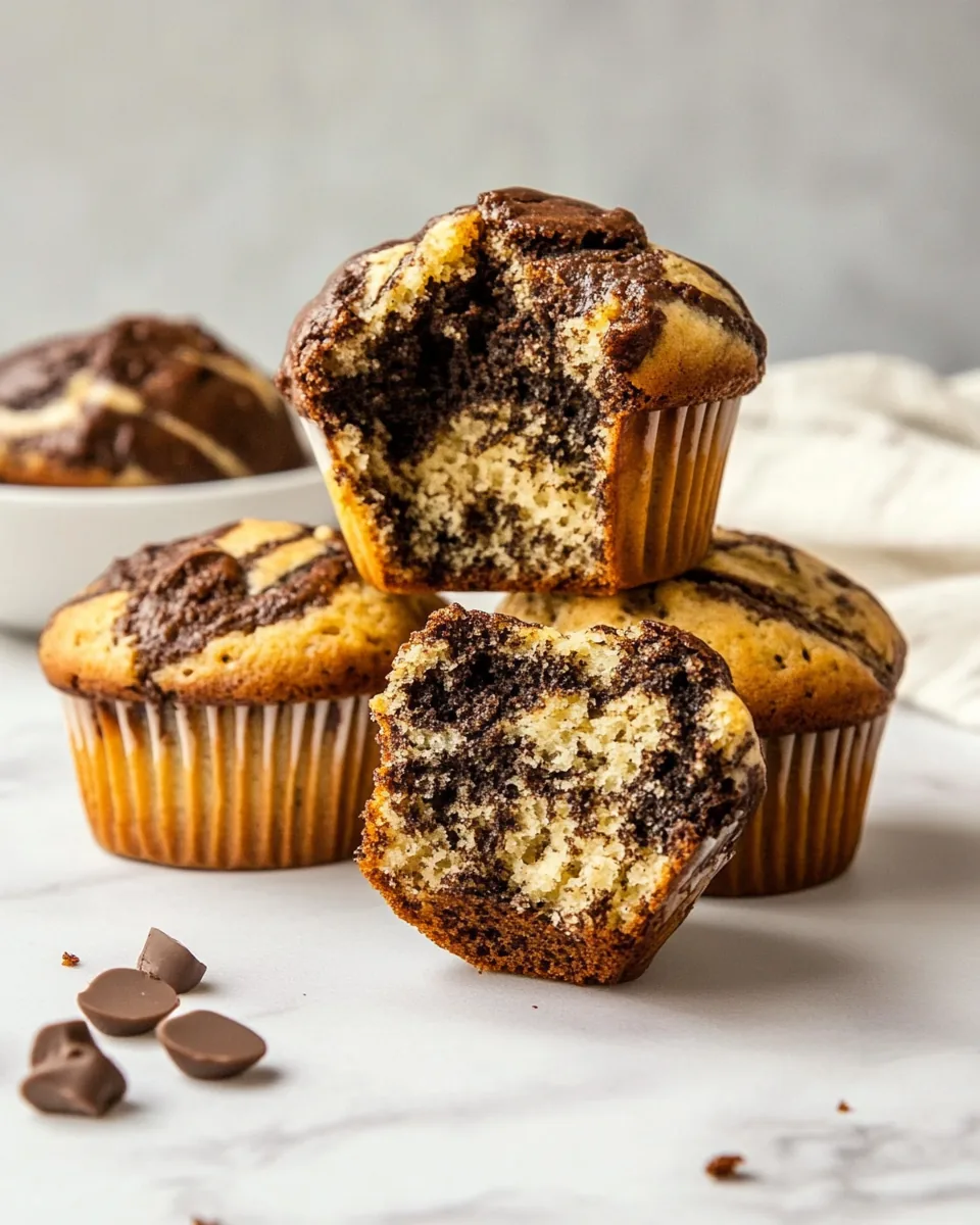 Marbled Banana Muffins