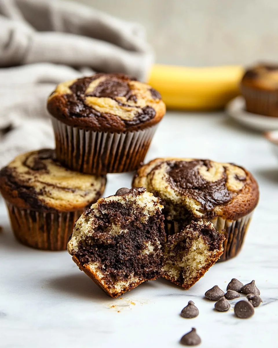 Marbled Banana Muffins