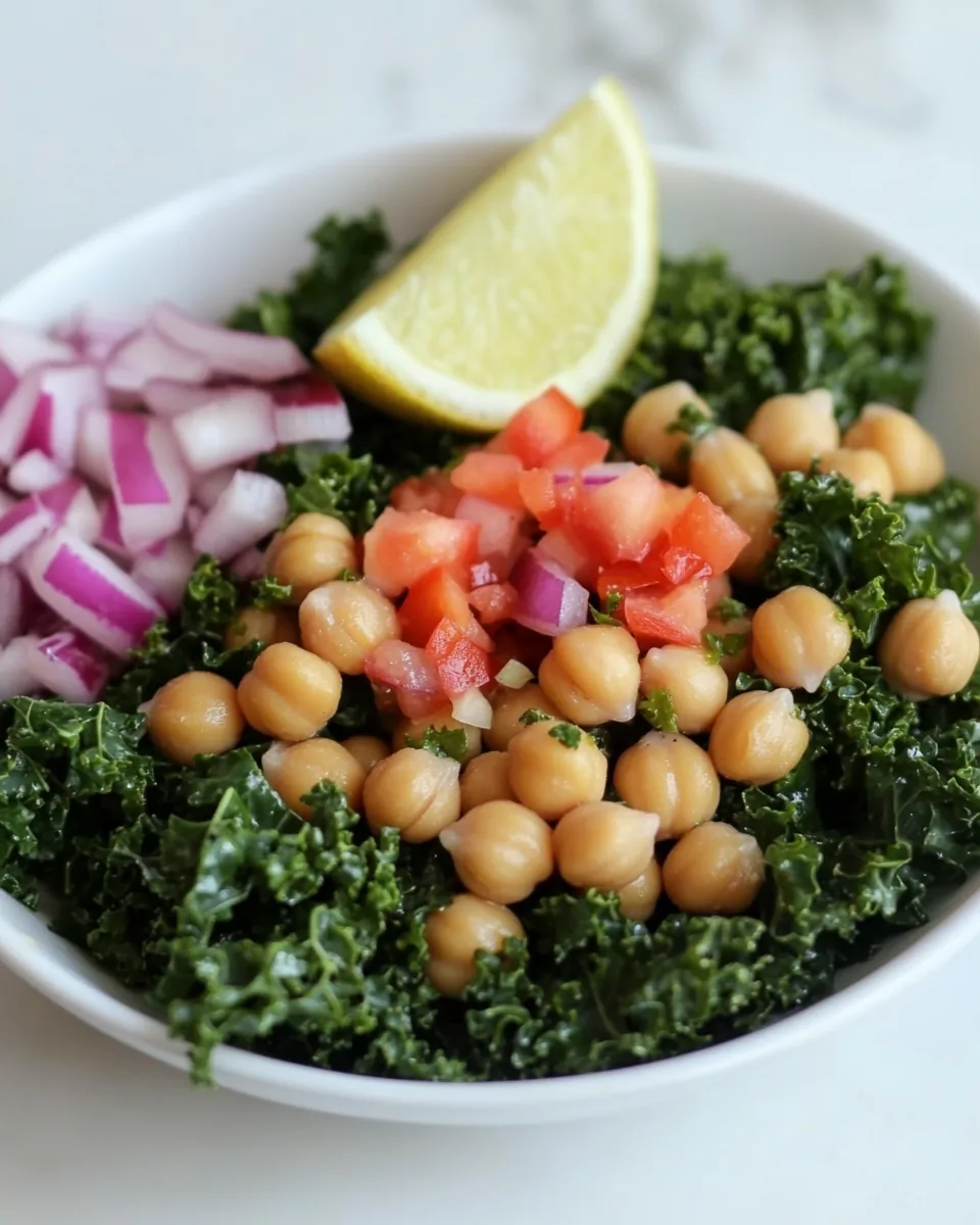 Massaged Kale Chickpea Salad