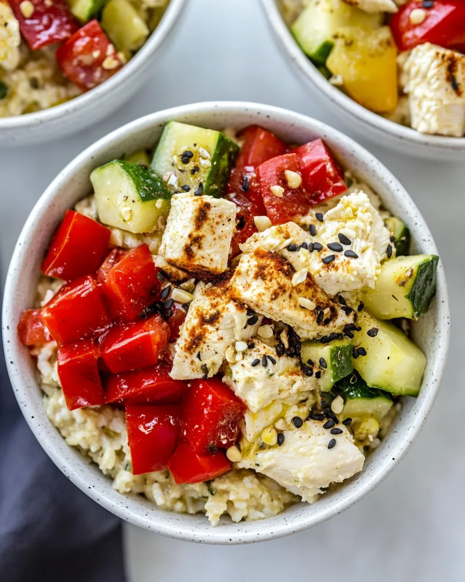 Mediterranean Chicken Hummus Bowls