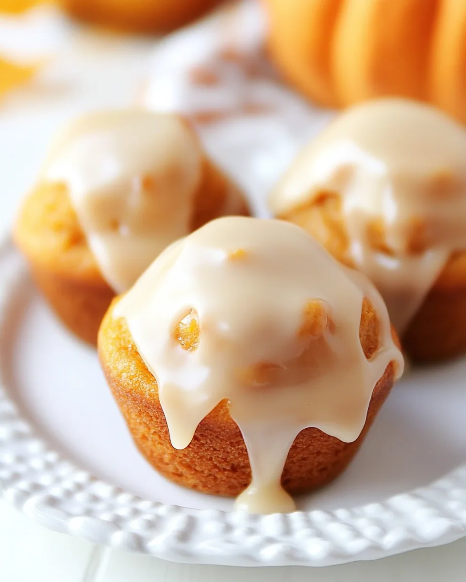 Mini Glazed Pumpkin Donut Muffins