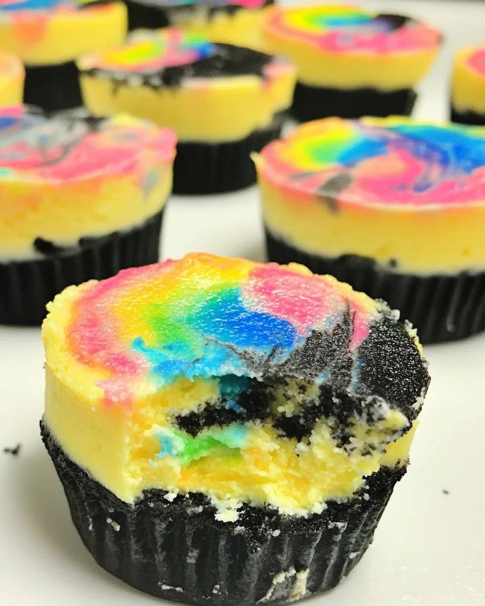 Mini Tie Dye Cheesecakes