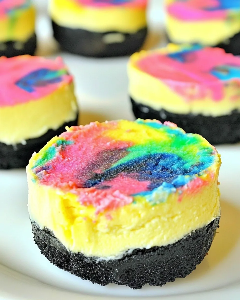 Mini Tie Dye Cheesecakes