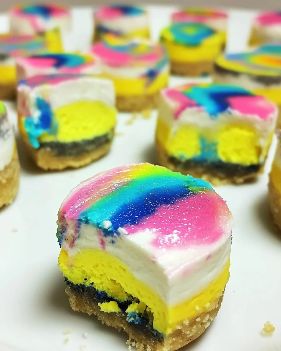 Mini Tie Dye Cheesecakes