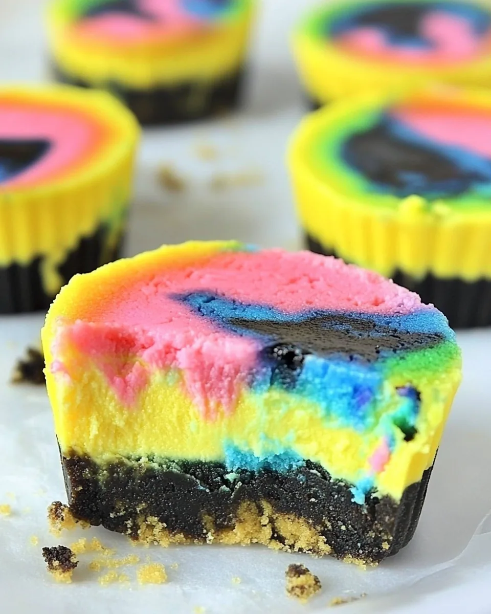 Mini Tie Dye Cheesecakes