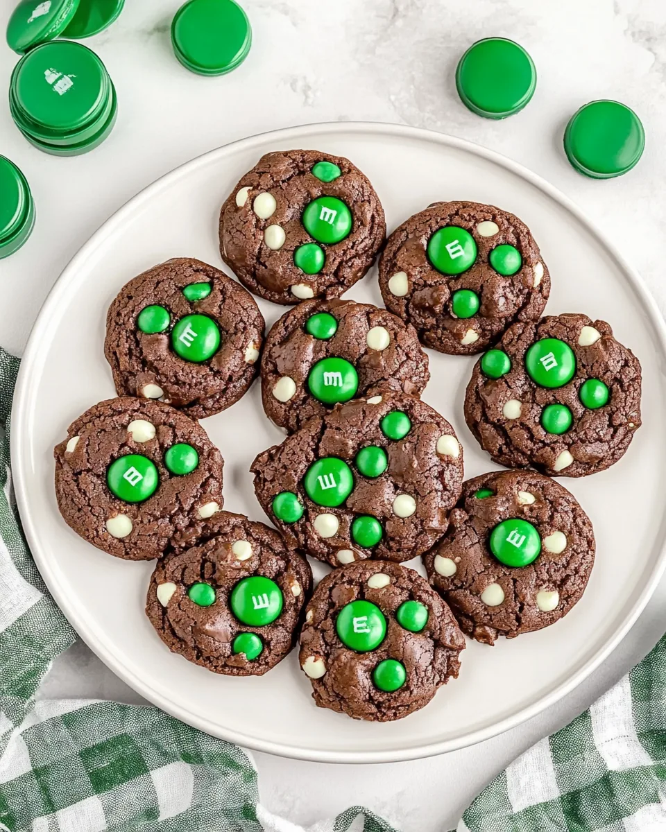 Mint M&M Chocolate Cookies