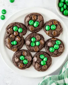 Mint M&M Chocolate Cookies