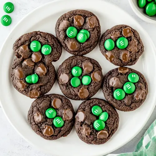 Mint M&M Chocolate Cookies