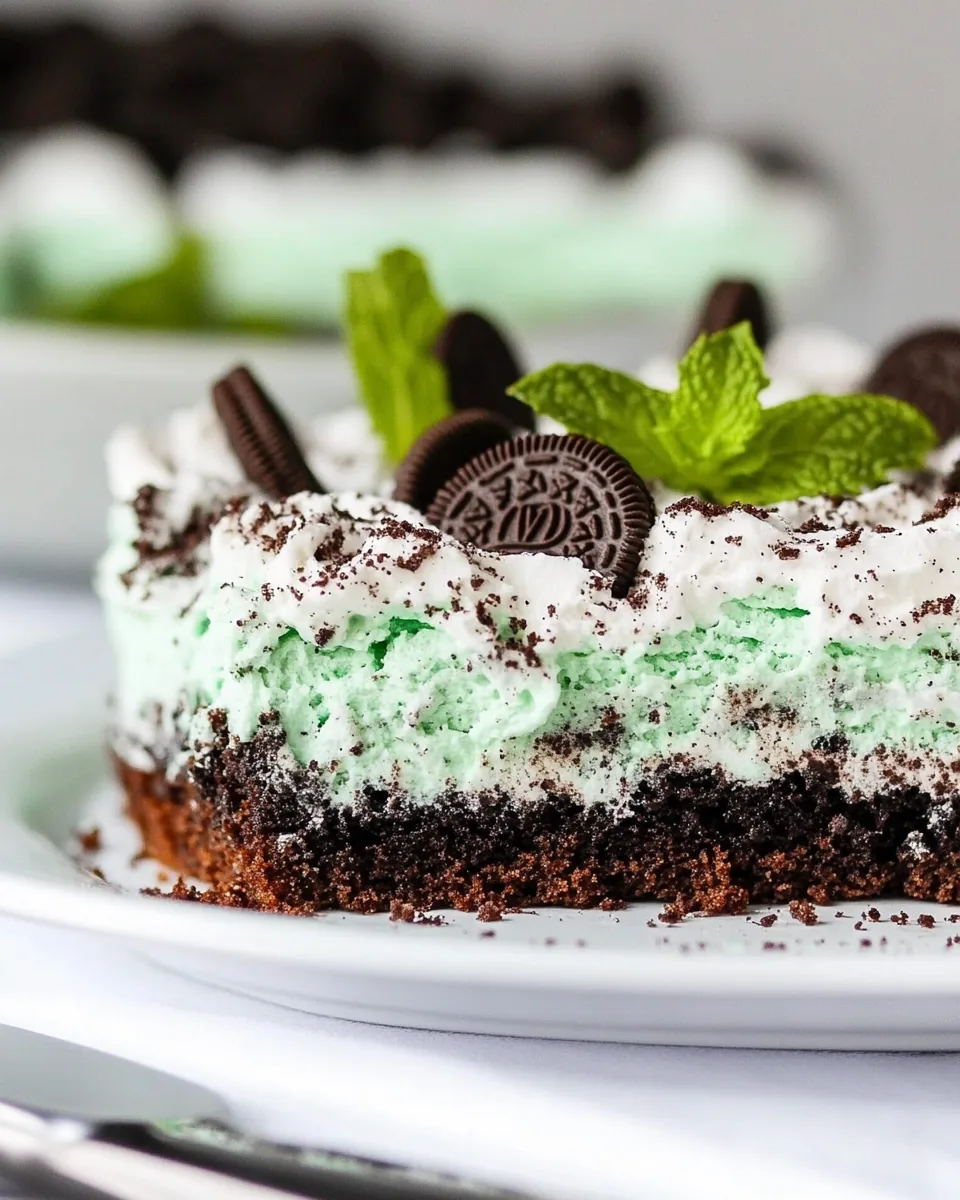 Mint Oreo Poke Cake