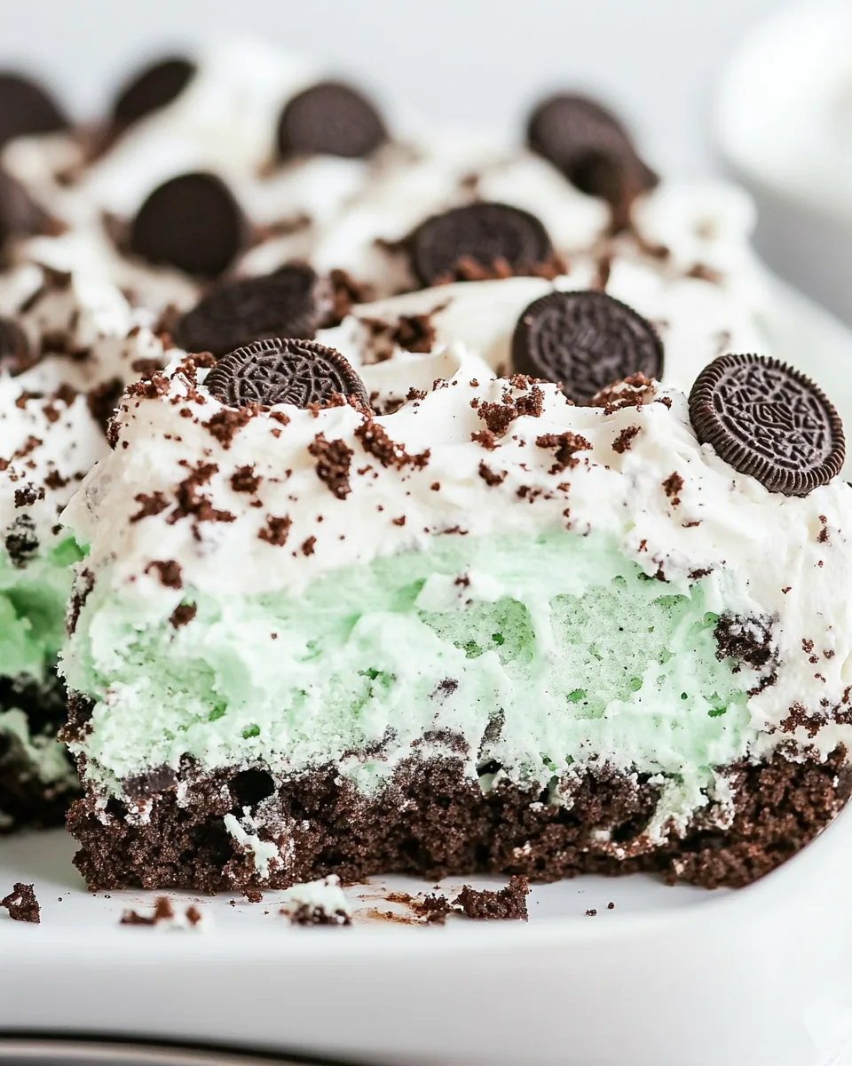 Mint Oreo Poke Cake