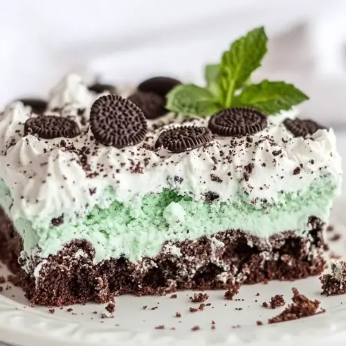 Mint Oreo Poke Cake