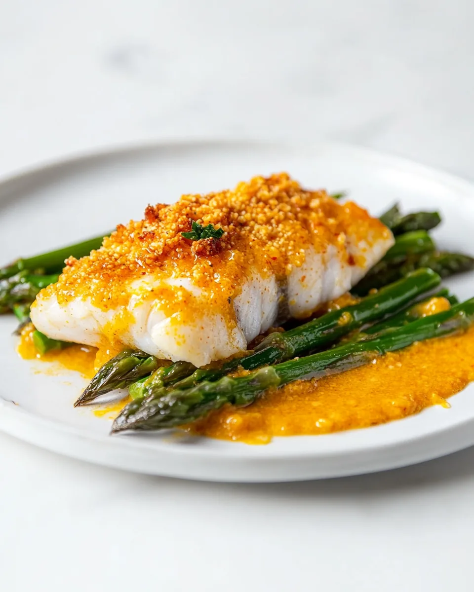 Miso Butter Fish With Asparagus