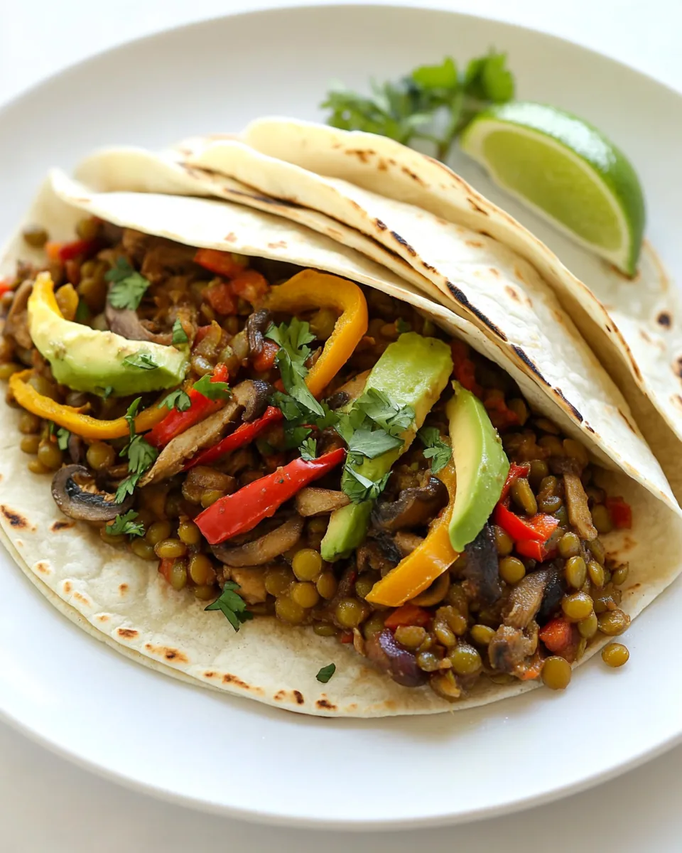 Mushroom Fajitas With Lentils