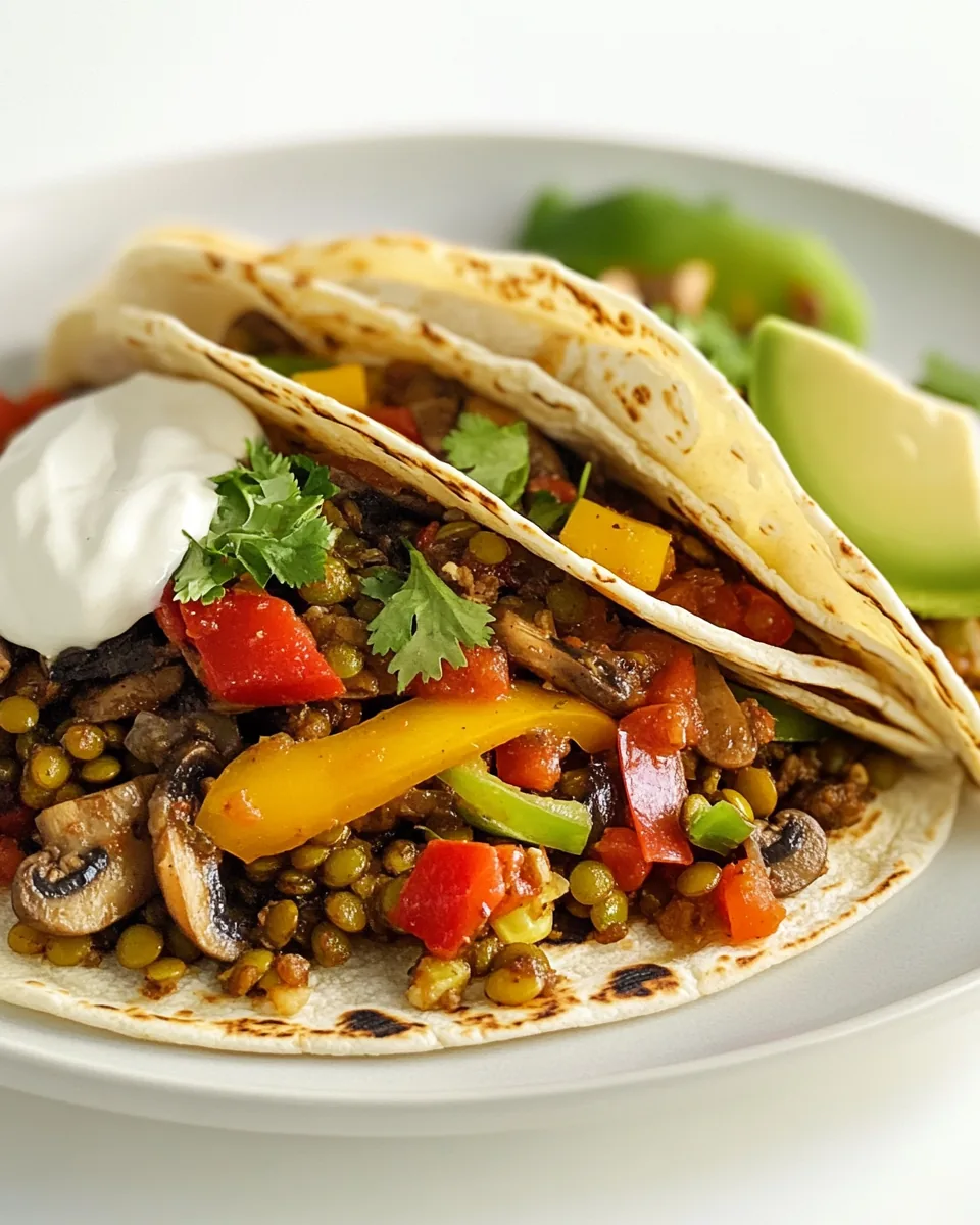 Mushroom Fajitas With Lentils