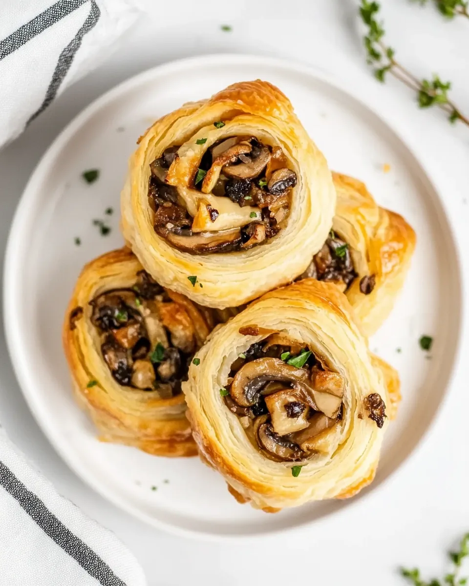 Mushroom Puff Pastry Pinwheels